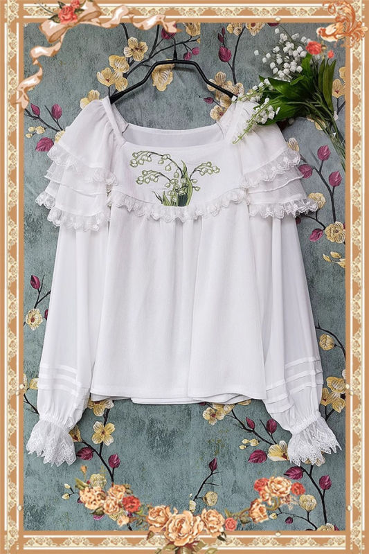 Infanta Lily of the Valley Embroidery Chiffon Lolita Blouse