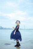 Infanta Dark Sea Mermaid Lolita Jumper Dress, Bowknot Tailing and Headbow