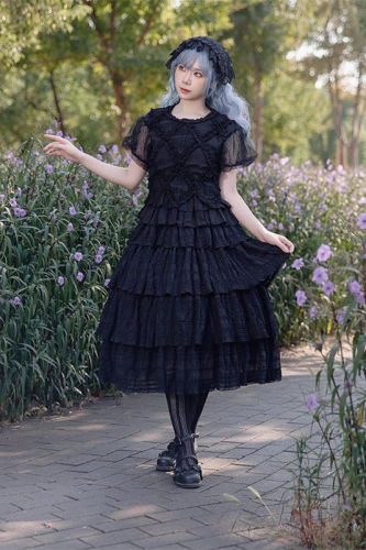 Infanta Dark Forest Black Skirt, Blouse and Headdress