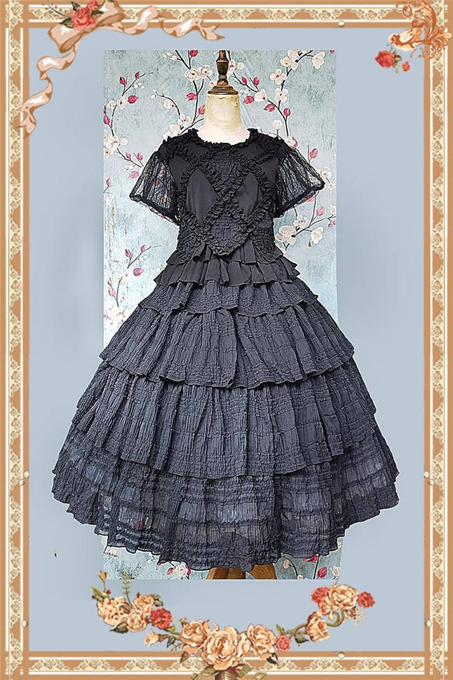 Infanta Dark Forest Black Skirt, Blouse and Headdress