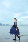 Infanta Dark Sea Mermaid Lolita Jumper Dress, Bowknot Tailing and Headbow