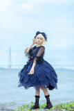 Infanta Dark Sea Mermaid Lolita Jumper Dress, Bowknot Tailing and Headbow