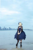 Infanta Dark Sea Mermaid Lolita Jumper Dress, Bowknot Tailing and Headbow