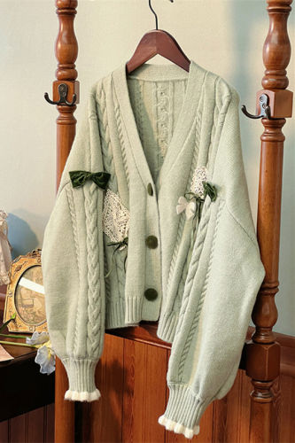 Alice Girl Iris Garden in Spring Knitwear Coat