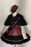 Sweet Tea Bear Plaid Lolita Dress, Cape, Hat and Ribbon