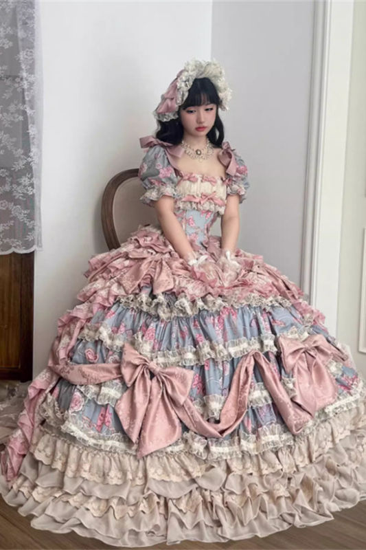 hime princess dress up Disney Princess Vibes Ball Gown Green Long Lace-up Slim Waist Hime Dress