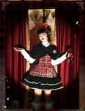 Sweet Tea Bear Plaid Lolita Dress, Cape, Hat and Ribbon