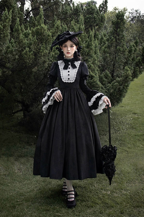 Withpuji the Sleepless Night Velvet Classic Lolita Dress