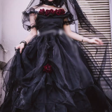 Black Rose Plus Size Friendly Hime Lolita Dress