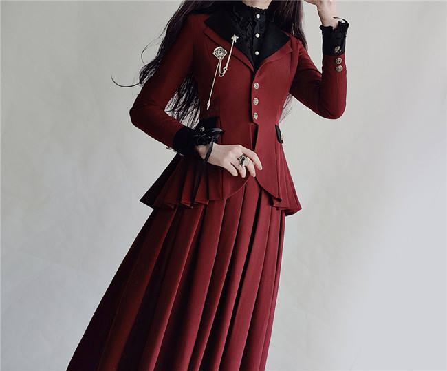 Foxtrot Lolita Plus Size Friendly Vintage Skirt and Coat Set