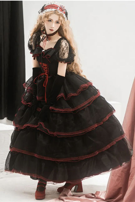 Tiered Skirt Plus Size Hime Lolita Dress