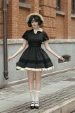 Withpuji Windsor Pact Black Short Sleeves Lolita Dress