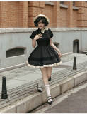 Withpuji Windsor Pact Black Short Sleeves Lolita Dress