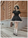 Withpuji Windsor Pact Black Short Sleeves Lolita Dress