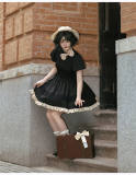 Withpuji Windsor Pact Black Short Sleeves Lolita Dress