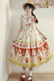 Red House Print Lolita Dress and Headband