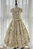 Camellia Print Lolita Jumper Dress and Headband