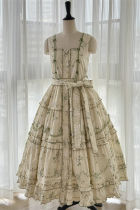 Camellia Print Lolita Jumper Dress and Headband