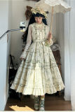 Camellia Print Lolita Jumper Dress and Headband