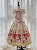 Red House Print Lolita Dress and Headband