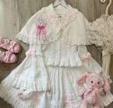 Pray for Snow Fall Cotton Doll Lolita Skirt, Blouse and Cape