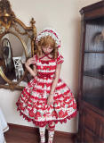Cream Strawberry Sweet Lolita Dress and Side Clip