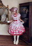 Cream Strawberry Sweet Lolita Dress and Side Clip