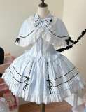 Pray for Snow Fall Cotton Doll Lolita Skirt, Blouse and Cape
