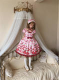 Cream Strawberry Sweet Lolita Dress and Side Clip