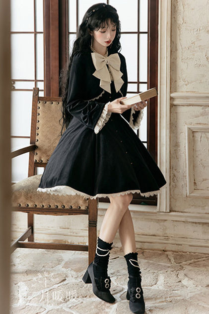 The Piano and the Song Velvet Lolita Dress and Coat