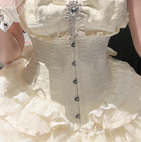 Diamond Honey Halter Neck Formal Dress, Corset and Tailing