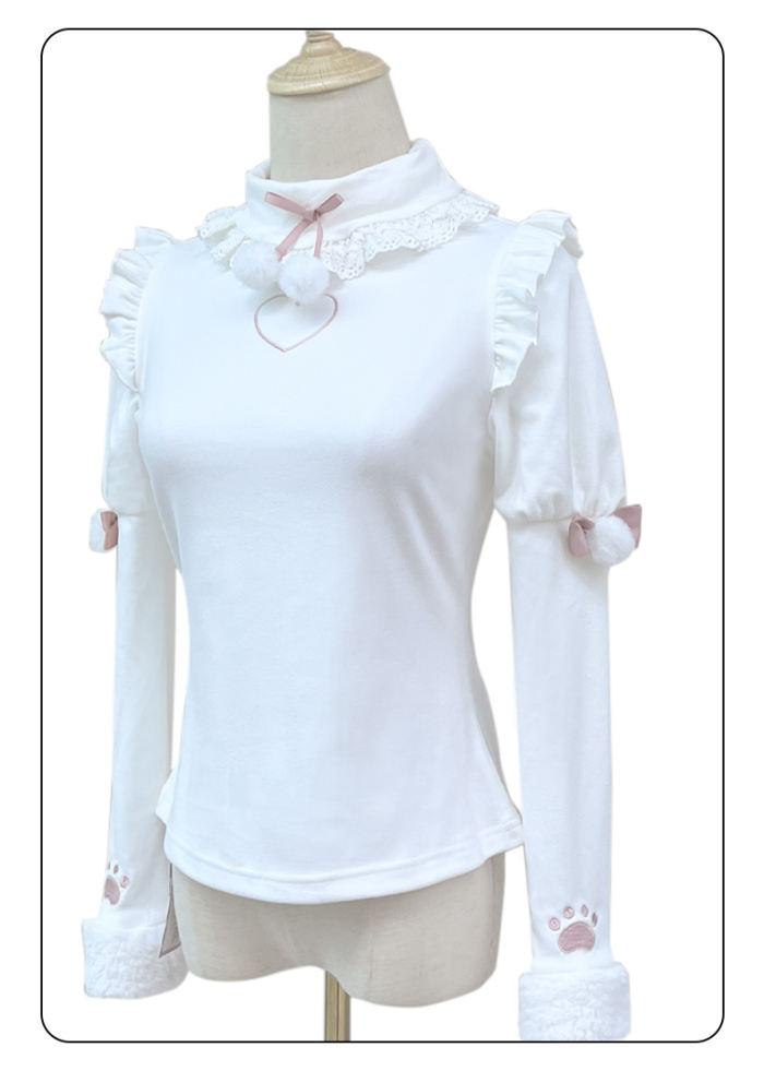 Cat's Paw Embroidery Bottoming Top