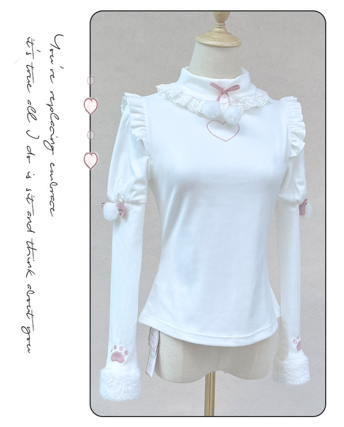 Cat's Paw Embroidery Bottoming Top
