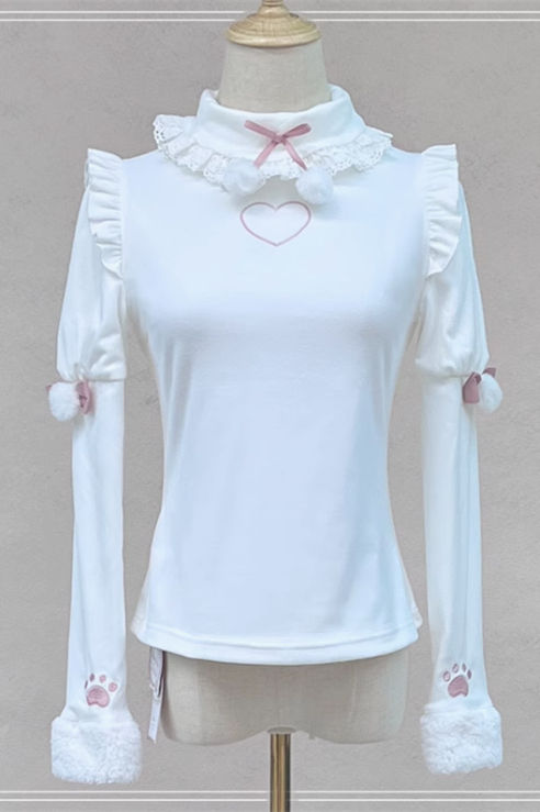 Cat's Paw Embroidery Bottoming Top