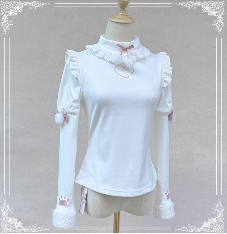 Cat's Paw Embroidery Bottoming Top