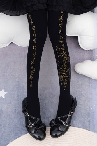Flower Feather Lolita Tights