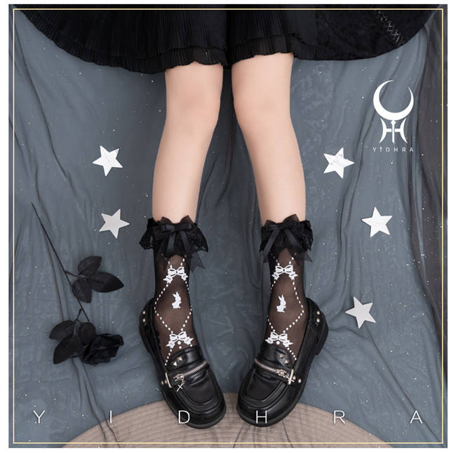 Yidhra Bear and Rabbit Lolita Short Socks