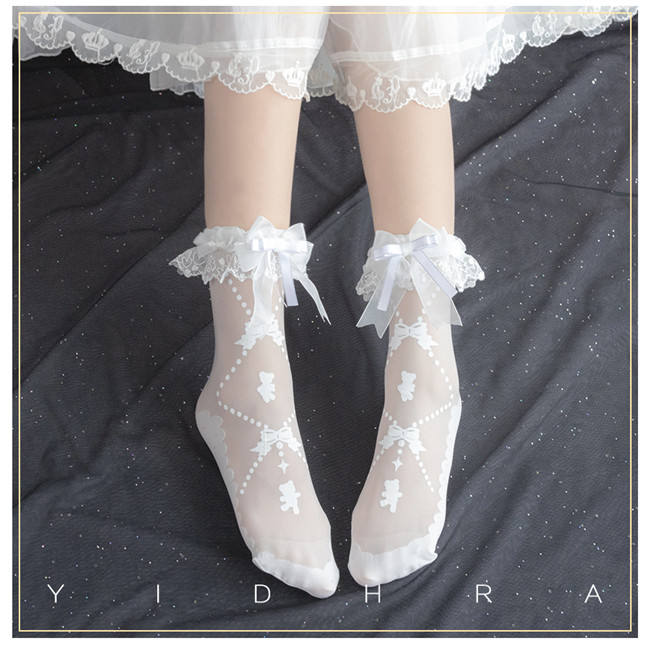 Yidhra Bear and Rabbit Lolita Short Socks