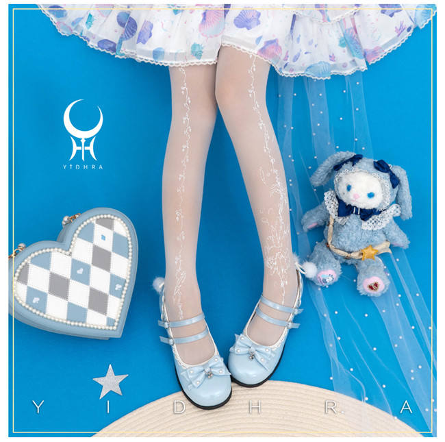 Flower Feather Lolita Tights for Summer