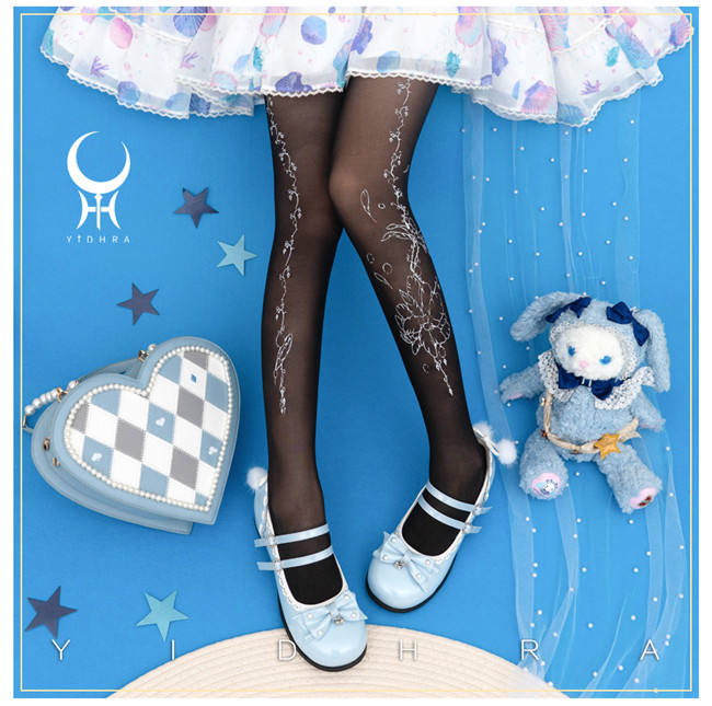 Flower Feather Lolita Tights for Summer
