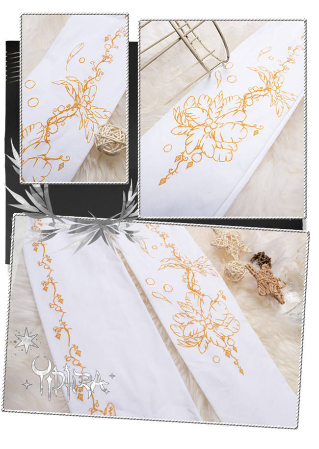 Flower Feather Lolita Tights