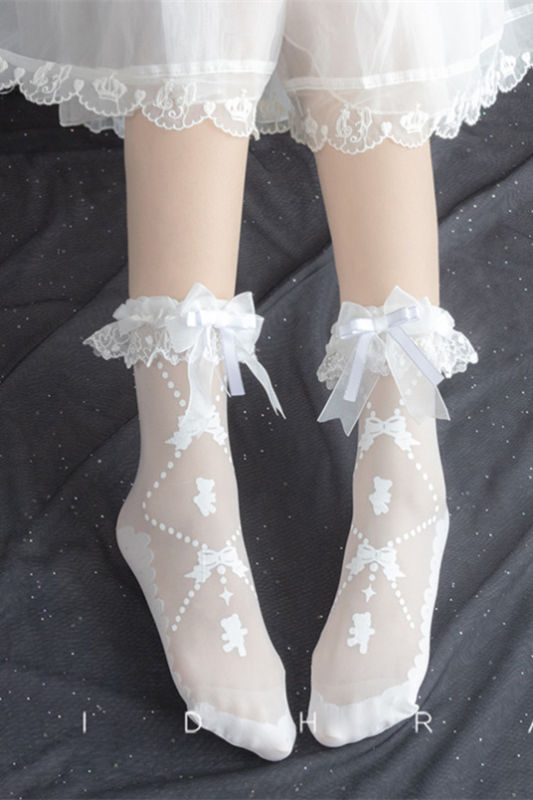Yidhra Bear and Rabbit Lolita Short Socks