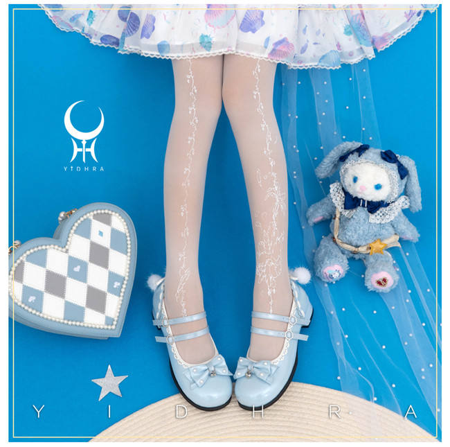 Flower Feather Lolita Tights for Summer