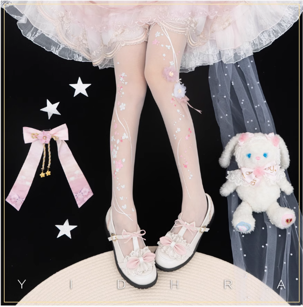 Yidhra Fragrant Peach Blossom Lolita Tights