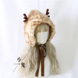 Sweet Ear Warmer Elk Pattern Lolita Hat