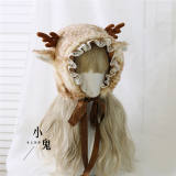 Sweet Ear Warmer Elk Pattern Lolita Hat