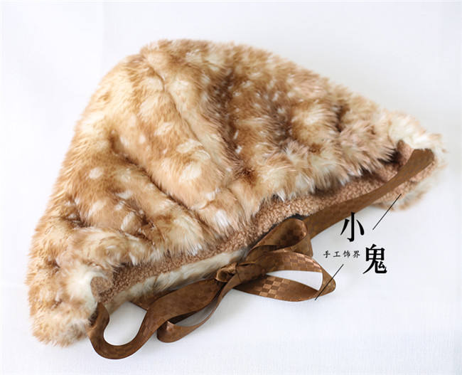 Sweet Ear Warmer Elk Pattern Lolita Hat