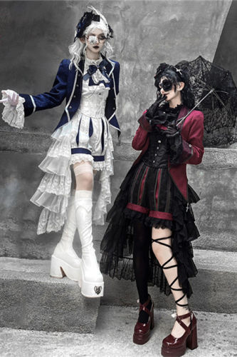 Castle Too Medieval European Style Ouji Coat, Pants Red Coat Size L & Black Red Short Pants Size XL In Stock