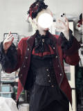 Castle Too Medieval European Style Ouji Coat, Pants Red Coat Size L & Black Red Short Pants Size XL In Stock
