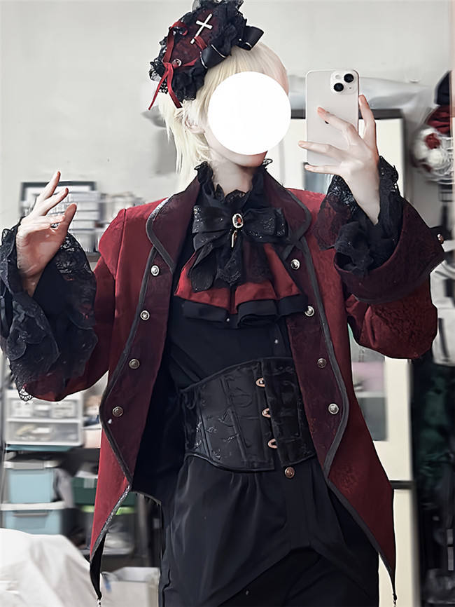 Castle Too Medieval European Style Ouji Coat, Pants Red Coat Size XL In Stock